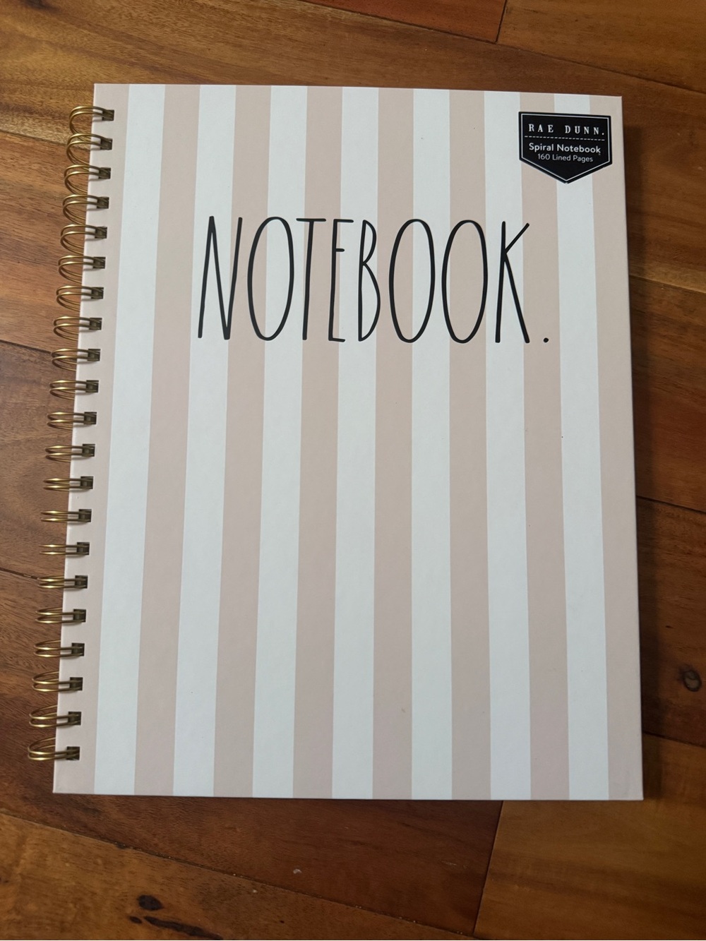 Rae Dunn Notebook Ivory with Stripes 10x8”